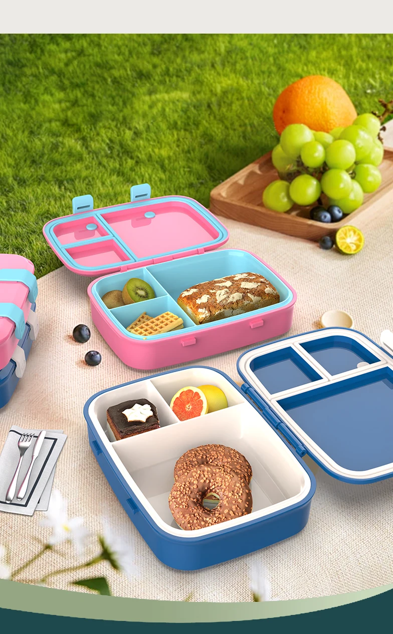 R Aohea Patented Wholesale 3 Compartment Leakproof Lunch for kids and Adult compartments bpa free  ODM  for teenager lunchbox