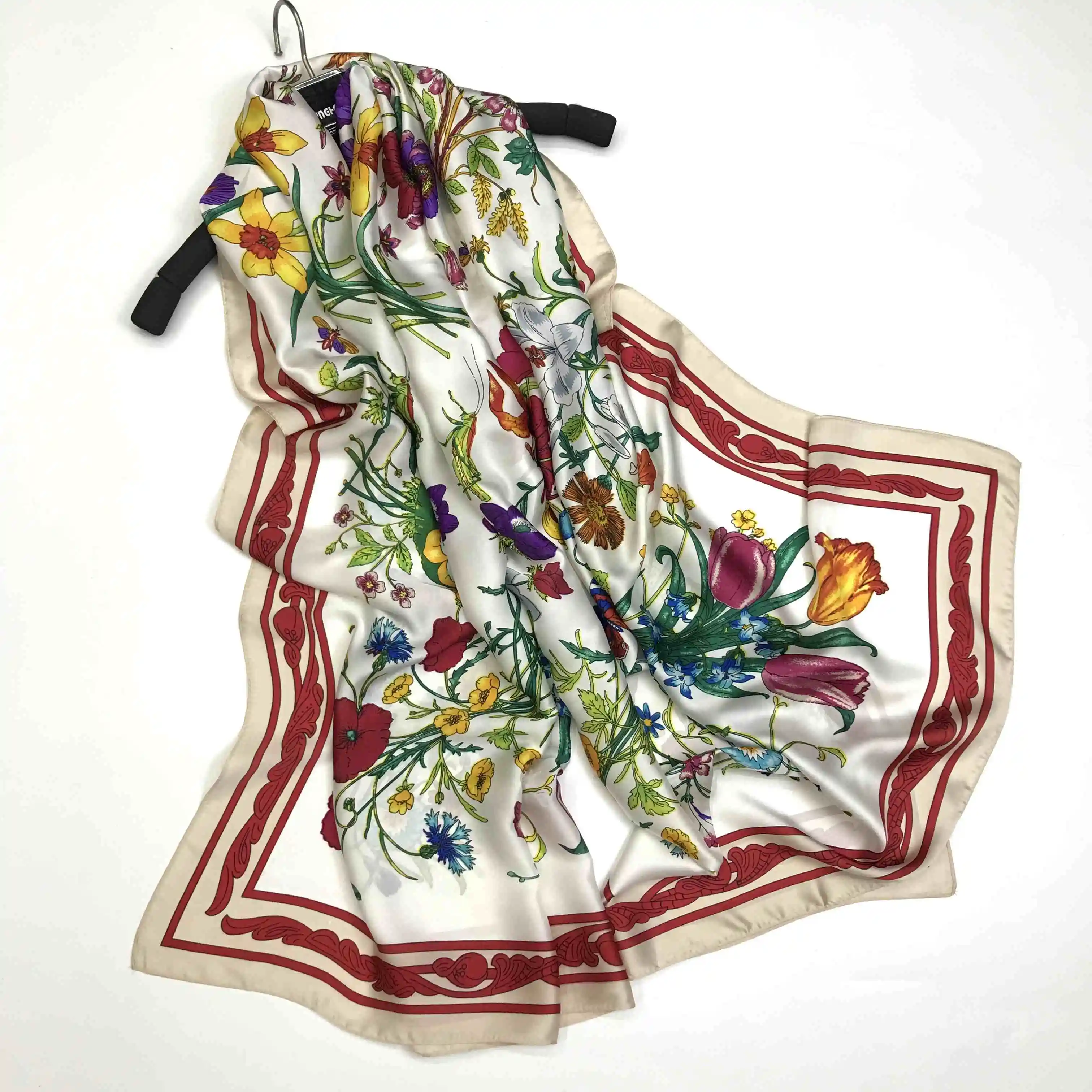 New Factory Direct Hot Sale Luxury Band Silk Long Scarf Custom Printed Lady Silk Scarf Wholesale Cheap Turkey Hijabs