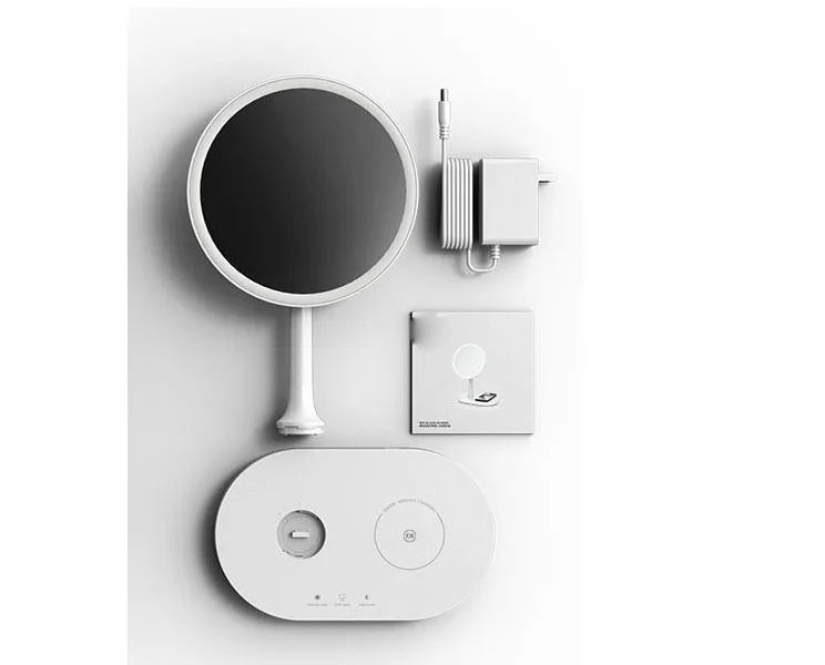 
High-defintion glass mirror with white light source makeup mirror wireless lighted desktop makeup mirror 