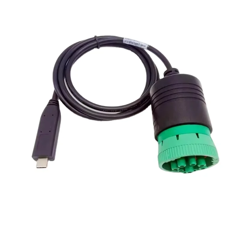 Black Factory Green Wiring Harness Assembly J1939 9pin Male To USB Type C Male Diagnostic Cable For Truck