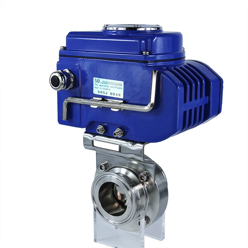 OGV Stainless Steel Sanitary Tri Clamp Motorized Butterfly Valve