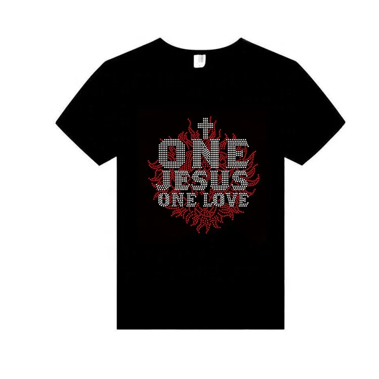 Jesus love дизайн железа на горный хрусталь термопереводный мотив индивидуальный дизайн для футболки