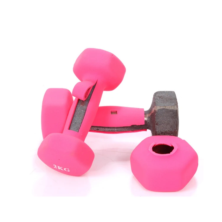 Hex Head Dip Plastic Dumbbell Male and Female Bone-shaped Dipped Dumbbells Portable Yoga Fitness Dumbbell