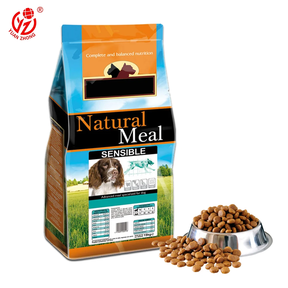 Yuanzhong Custom Bag Packaging Side Gusset Dog Food 20 Kg Bags Pouch Plastic Cat Pet Food Packing Bag With Resealable Zipper