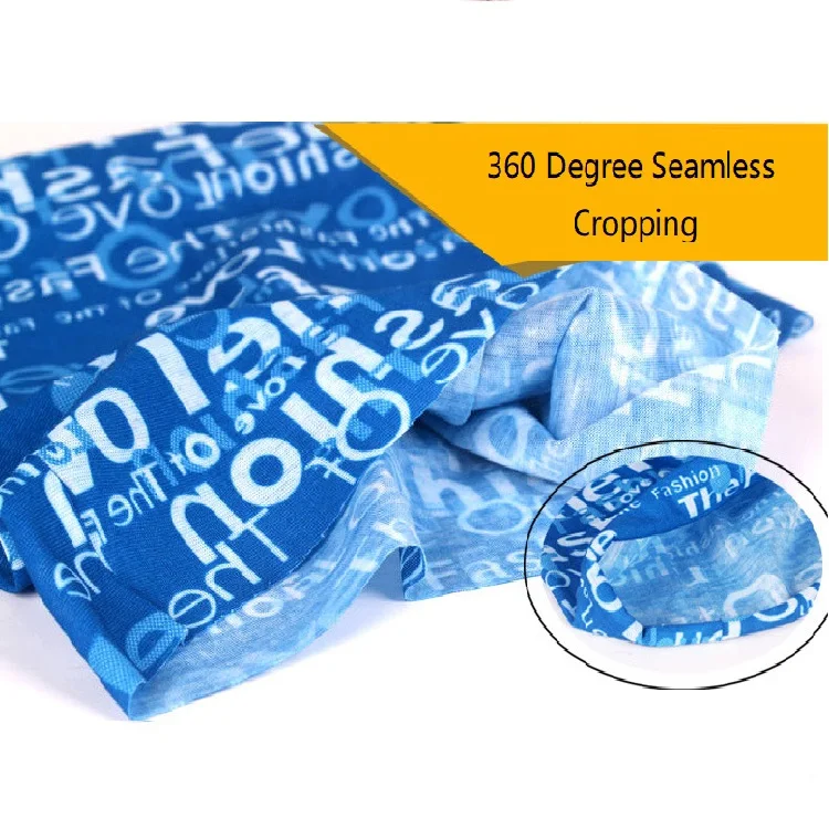 100% Polyester Microfiber Multi Functional Headband Bandana UV Protection Flower Pattern Tube Bandana