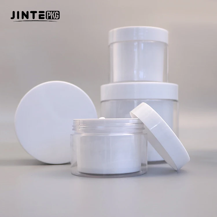 Wholesale 200g Plastic Cosmetic Cream Double Wall Pet Jar Cosmetic Packaging