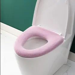 A3161 Handle toilet seat universal knitted washable household toilet seat set with extra thick warm toilet seat