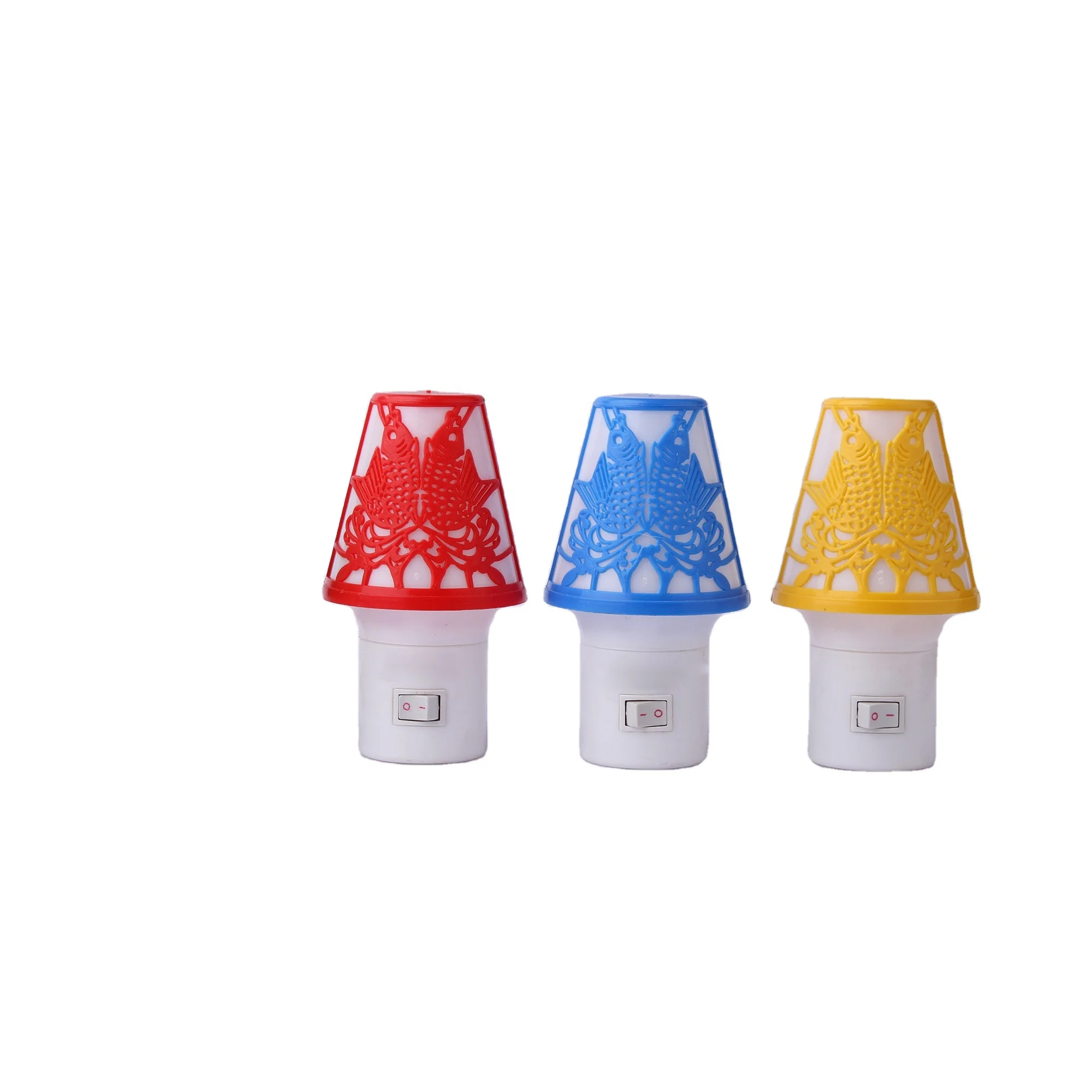 W055 LED Switch Plug Lamp Mobile Power Charging Small Carved Lamps LED Eye Protection  Round Night Light