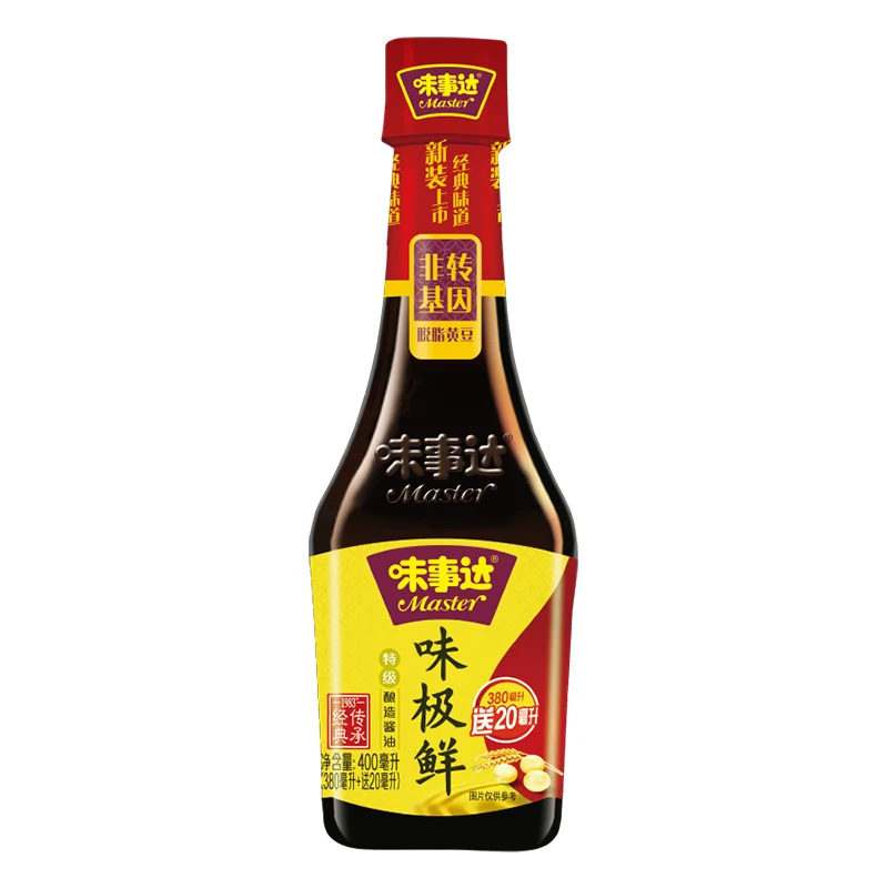 Master Premium Soya Sauce Wholesale Plastic Bottle Packaging 400ml 13.5oz soy sauce