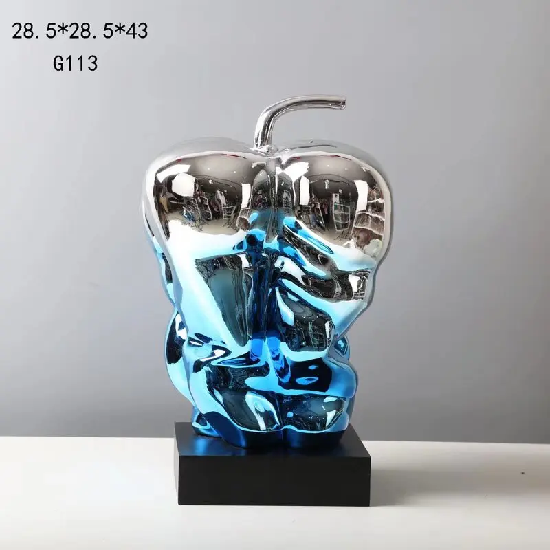 New Design Resin Crafts Blue Gradient Electroplated Bust Girl Woman Statue Sport Man Sculpture