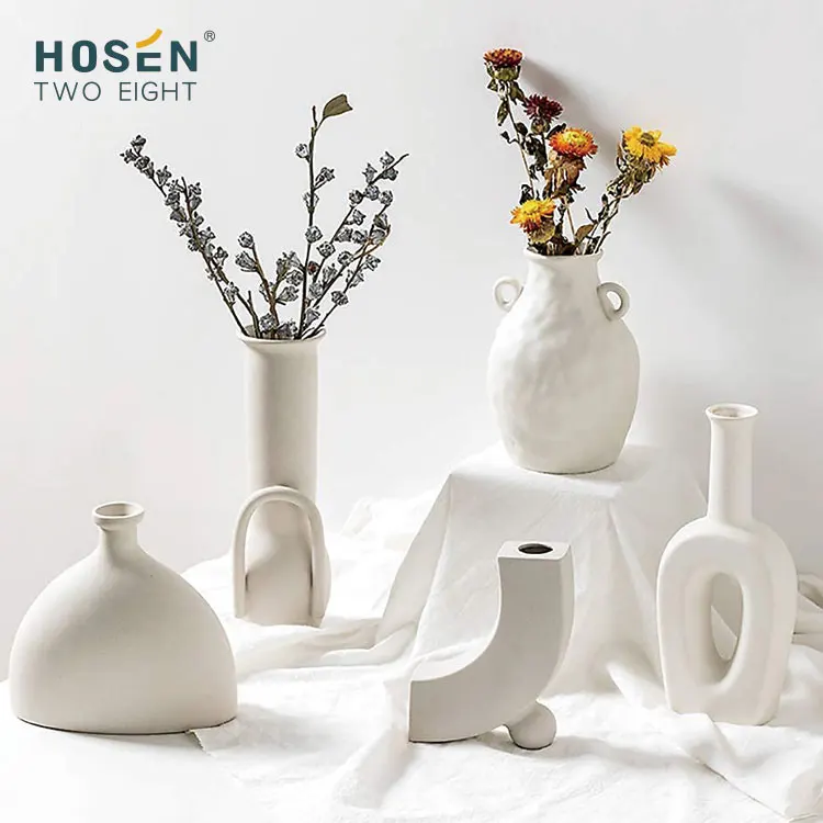 Home Accessories Minimalist Room Decor Unique Design Irregular Ceramic Vase New Fashion Flower Vases Artwork House Decoration