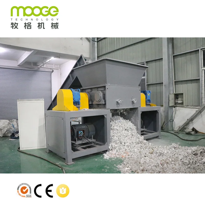 High Capacity Waste Plastic Bag Crushing Machine Recycling Plastico Film Crusher / Low Noise Clothes Shredder