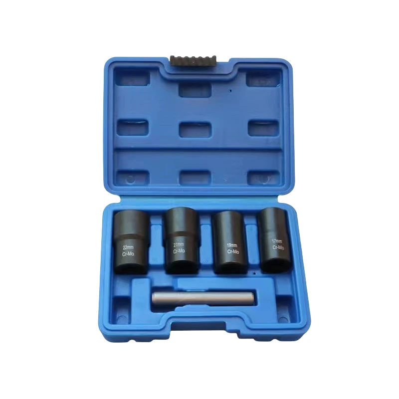 5PCS Damaged Bolt Nut Screw Remover Extractor Set Nut Removal Socket Tool with Box
