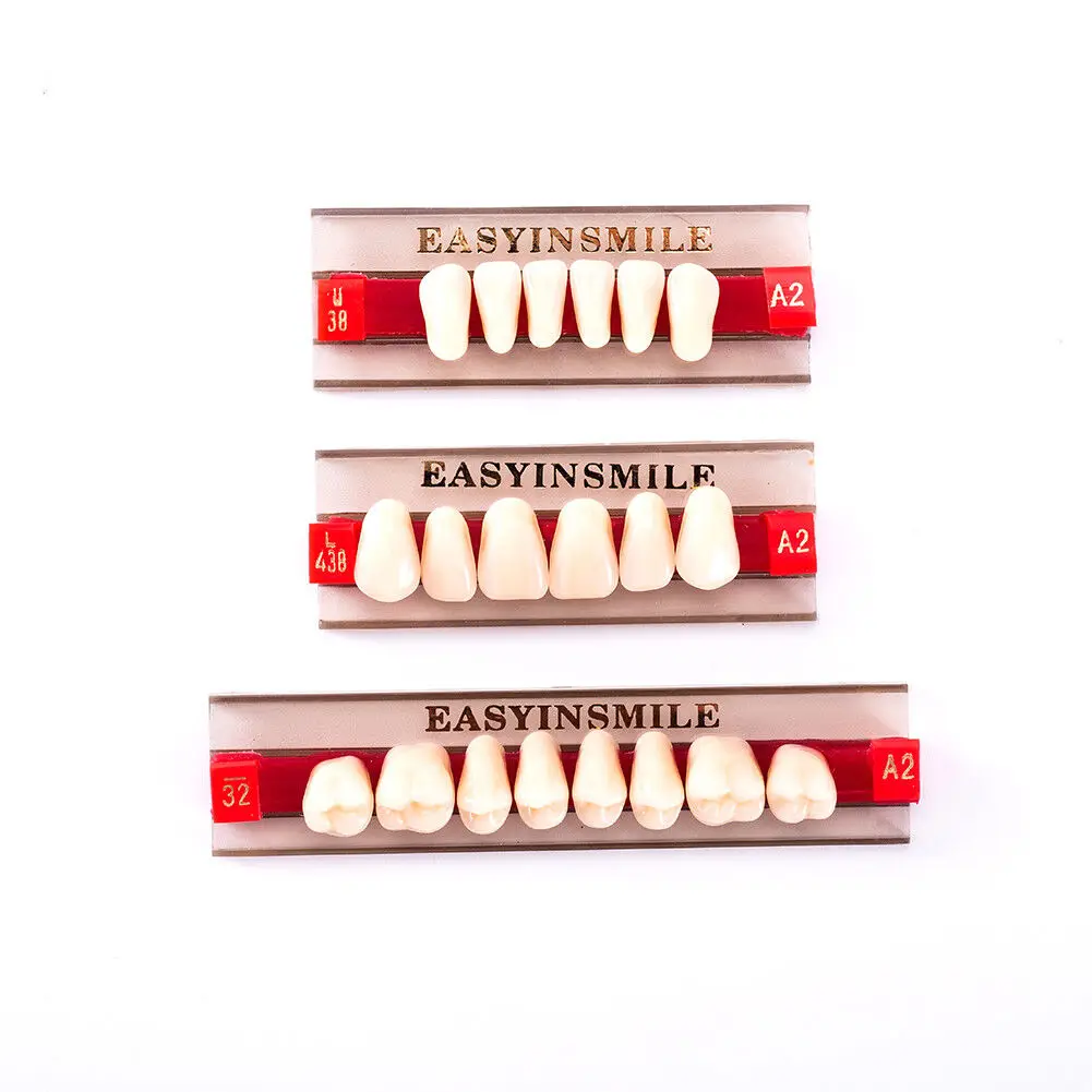 96pcs/box Dental Prosthetic Teeth Acrylic Resin Denture Teeth Anterior Shade Easyinsmile Brand