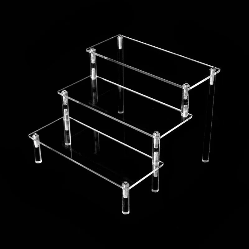 Clear Acrylic Display Step Riser Display Stand For Funko Pop Figures Cupcake Cosmetic Nail Polish Clay Figurine Jewelry