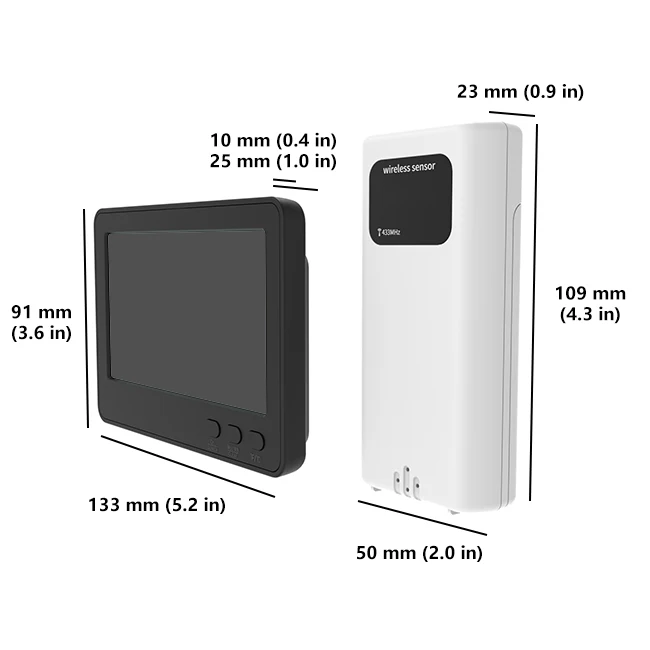 Newest electronic large digital color display indoor outdoor weather station with sensor