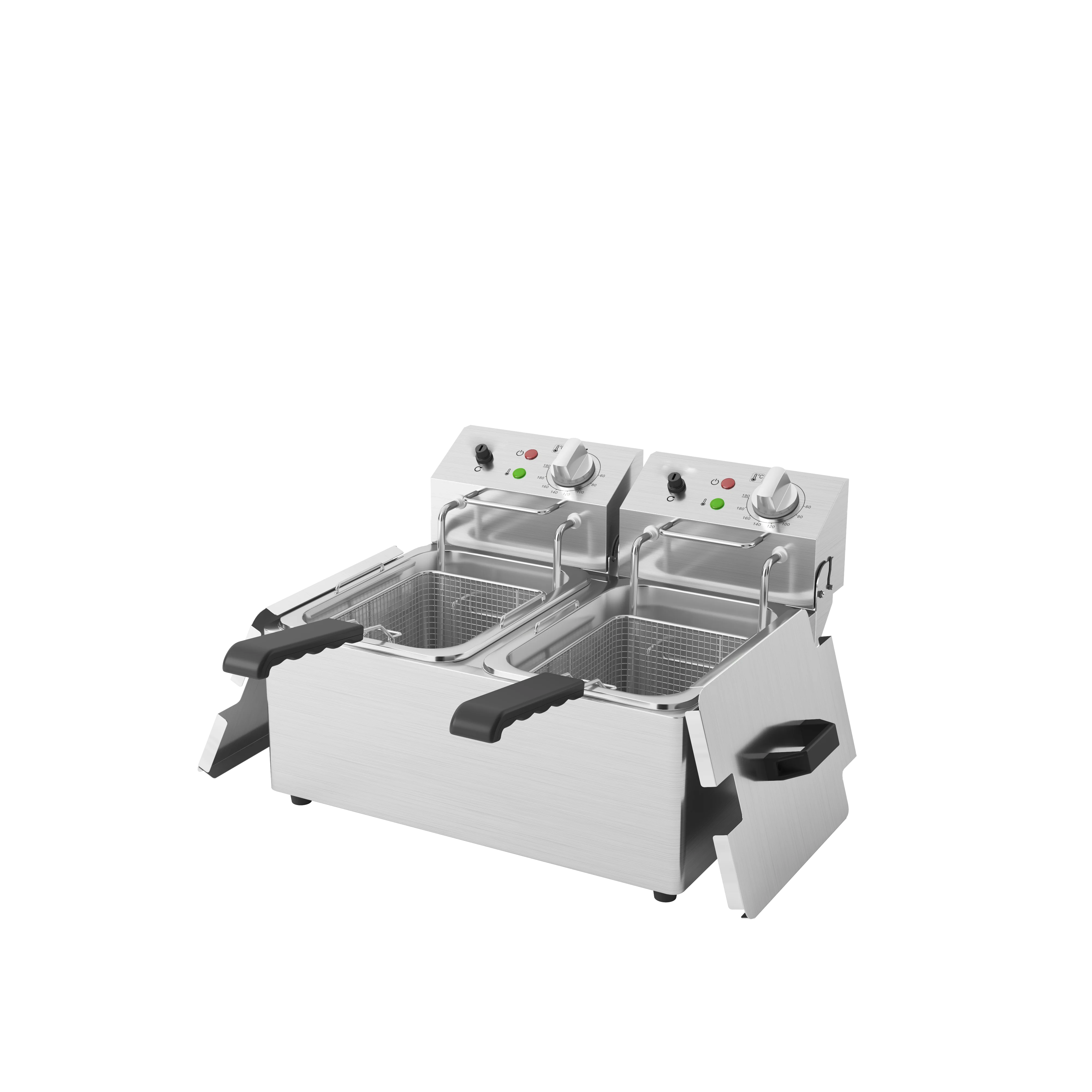 Commercial Stainless Steel 304 Electric Deep Fryer for French Fries Crisps Fried Chicken for Household Outdoor Use Restaurants