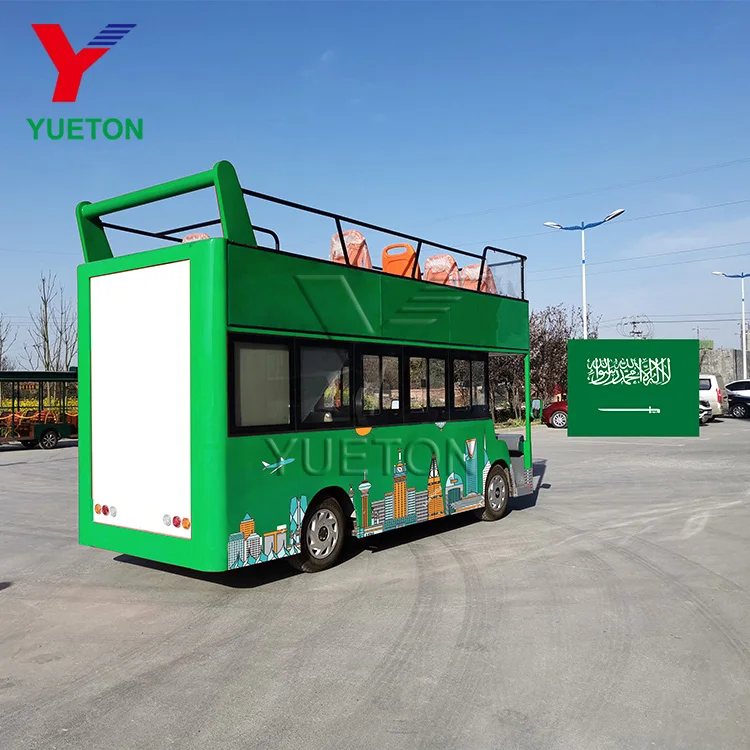China Direct Factory Battery Power Electric Double Deck Sightseeing Car & Bus For Sale