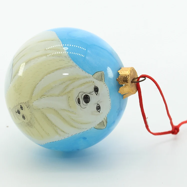 
high quality small glass ball christmas hand painted glass ball 