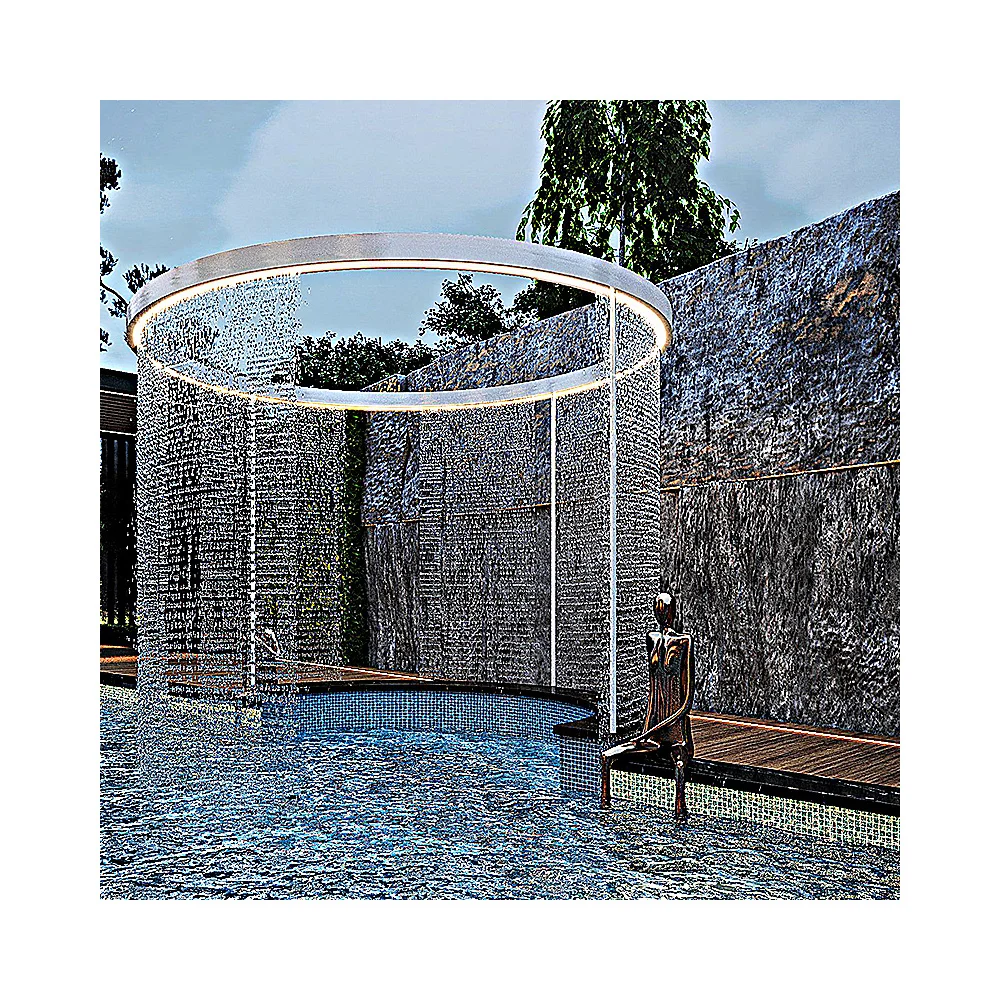 Top Quality waterfall fountain outdoor  Multimedia Controlled Musical  Water Curtain Water Feature Outdoor