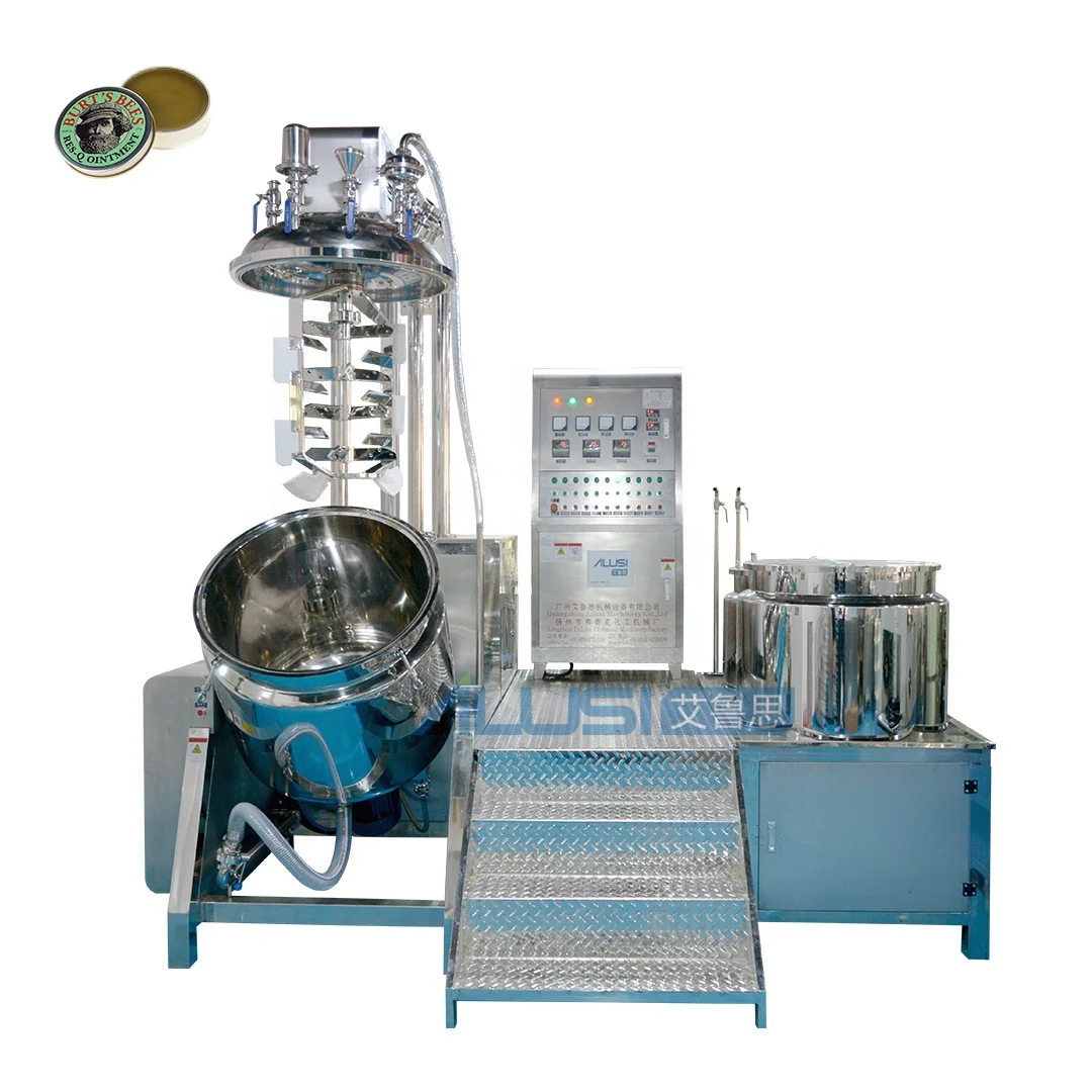Cosmetic Medical Ointment Making Production Line 500KG Double Jacket Vacuum Homogenizer Mixer Vacuum with Mixer