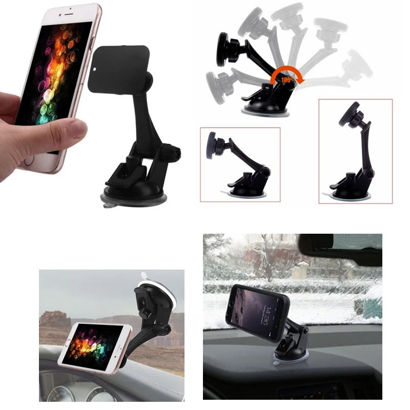 Car windshield sucker cup stand mount 360 rotating phone cradle car magnetic holder