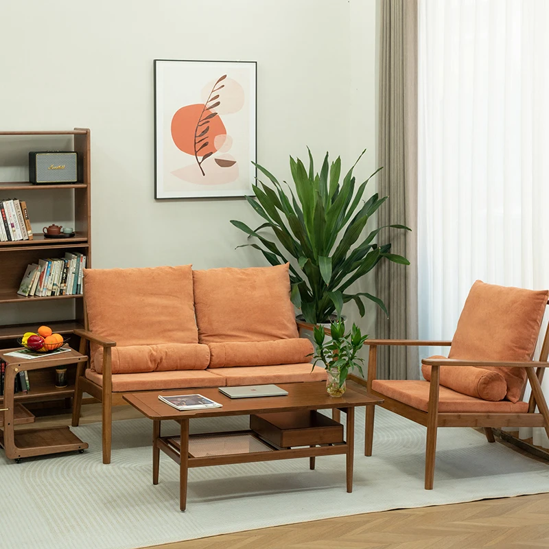 AiLiKEA HOT SALE CUSTOMIZED Home living room furniture leisure fabric chair with Bamboo frame sofa