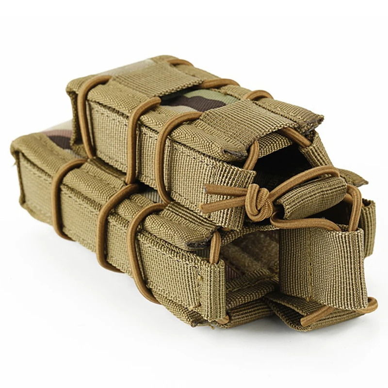 Factory custom Outdoor Tactical 556mm munition clip bag CS Hunting Kit Double Fanny pack Camouflage MOLLE vest near bag