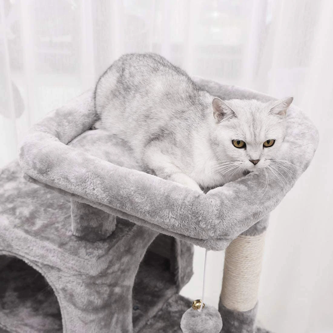 Customized Design Plush Pet Condo Tower Supplier Furniture  Toys Wooden Cat Scratcher Tree House Tower