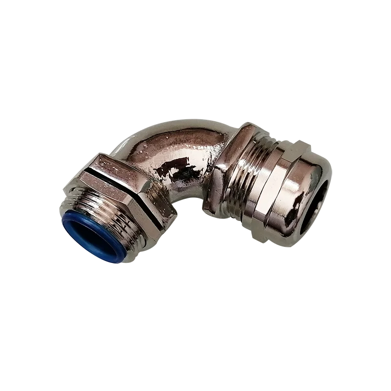 IP68 Nickel plated brass cable gland 90 degree waterproof and dustproof metal elbow cable gland