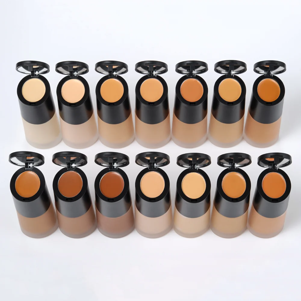 foundation full coverage waterproof private label woman long-lasting concealer cream vegan make up custom best BB foundation