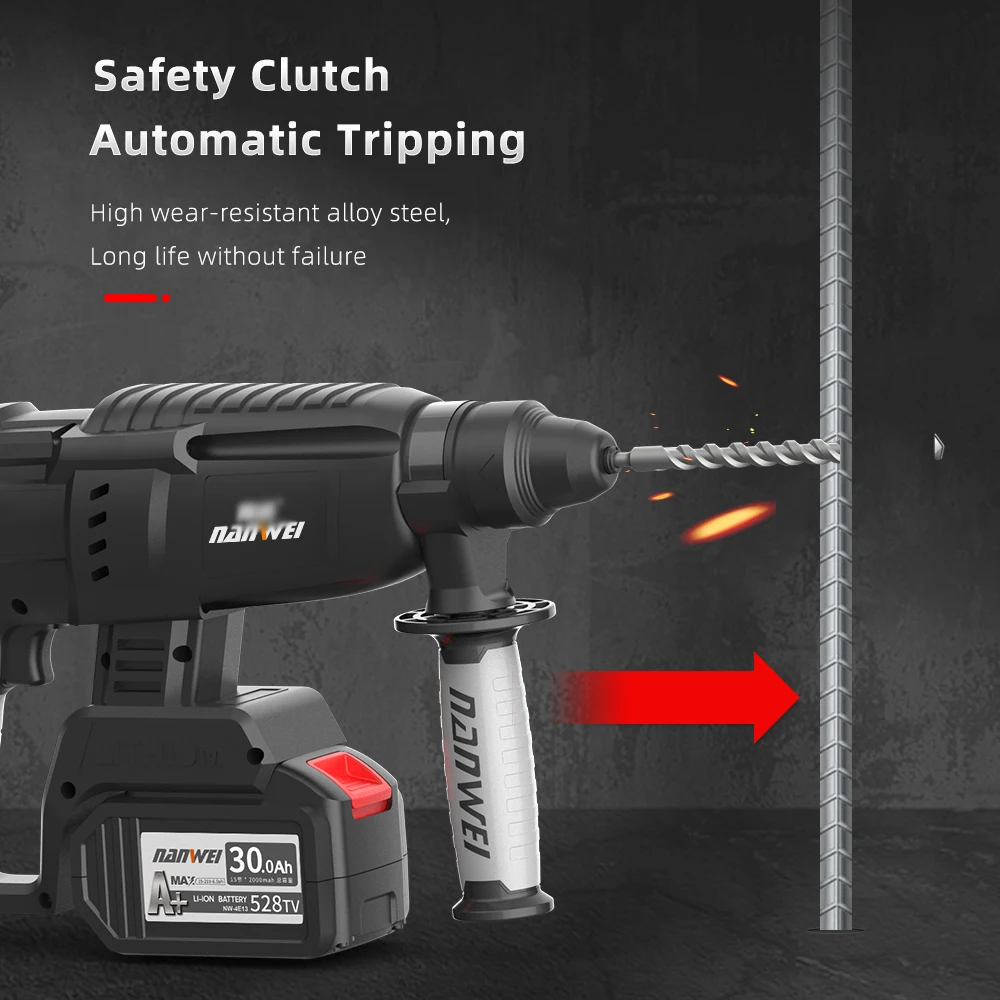 NANWEI 21V Li-ion Battery operated drill machine electric hammer cordless drill cordless impact drill with hammer