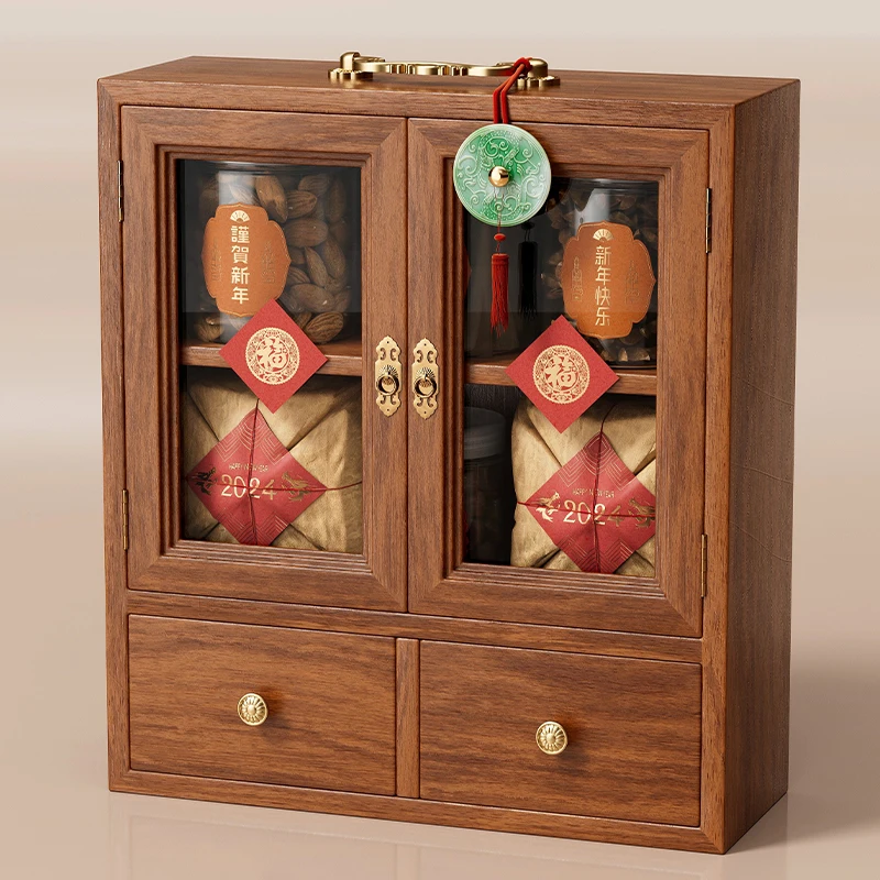 2024 Wooden Box For Snacks Sweets Candy Assorted Gift Truffle Bakery Cookie Boxes Empty Food Packaging Case New Year Gift Box