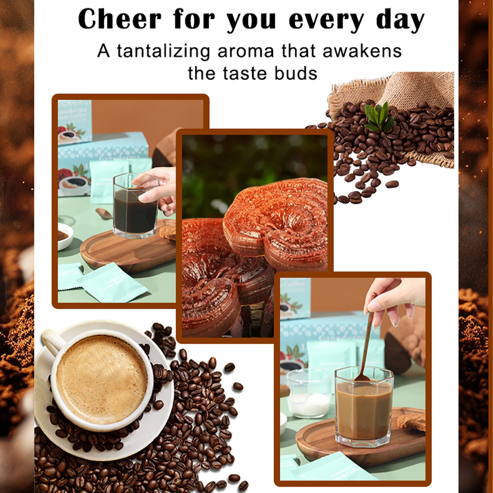 wholesale private label Ganoderma Lucidum Reishi Mushroom  Ling Zhi Powder Coffee  high quality organic