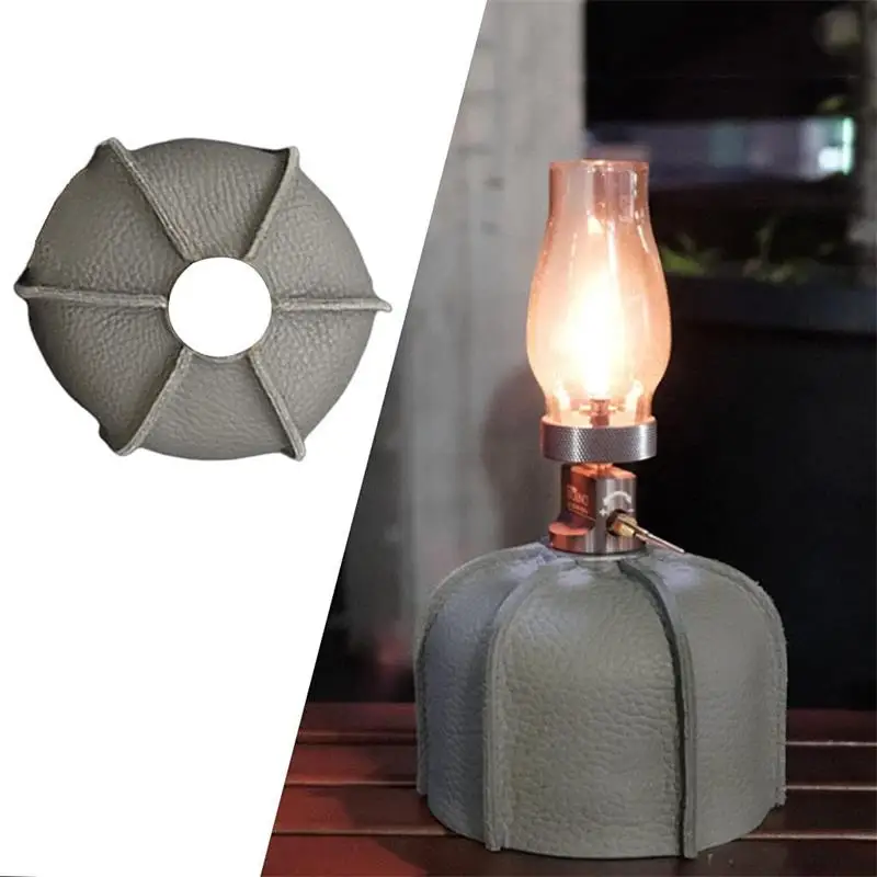 Outdoor Camping Picnic PU Leather Gas Tank Protective Case, Cylinder Canister Storage Bag Outdoor Cookware Accessories