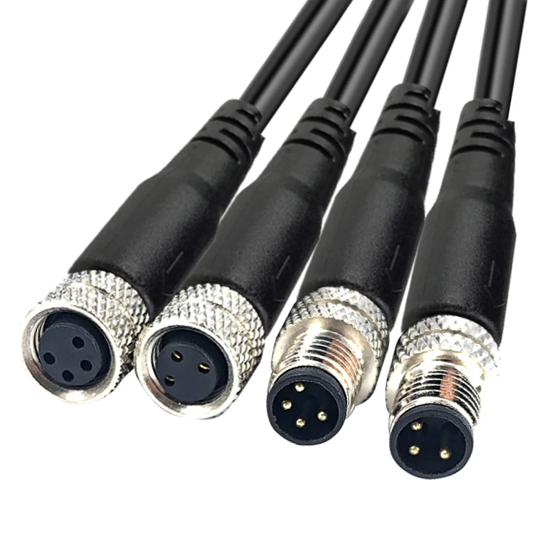 connector m8 m12 circular male female 6 2 4 5 7pin right angle m8 4pin male female connector sensor cable