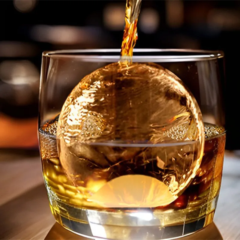 Bar and household fast ice maker with automatic cleaning function, 5cm ice cube ball ice maker