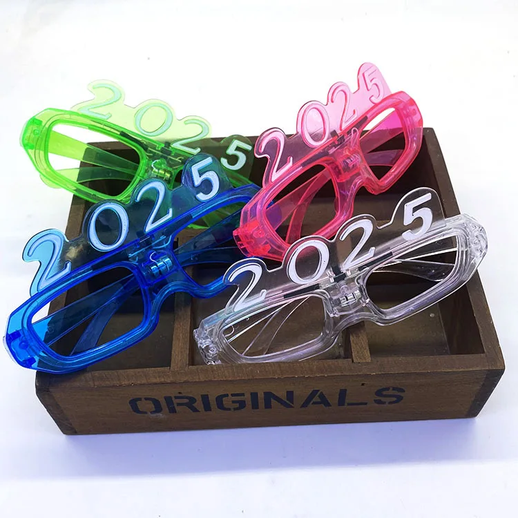LED Number Glasses LED Flashing 2025 Light Up Party Sunglasses Luminous Eyewear Xmas Gift New Year Party Props
