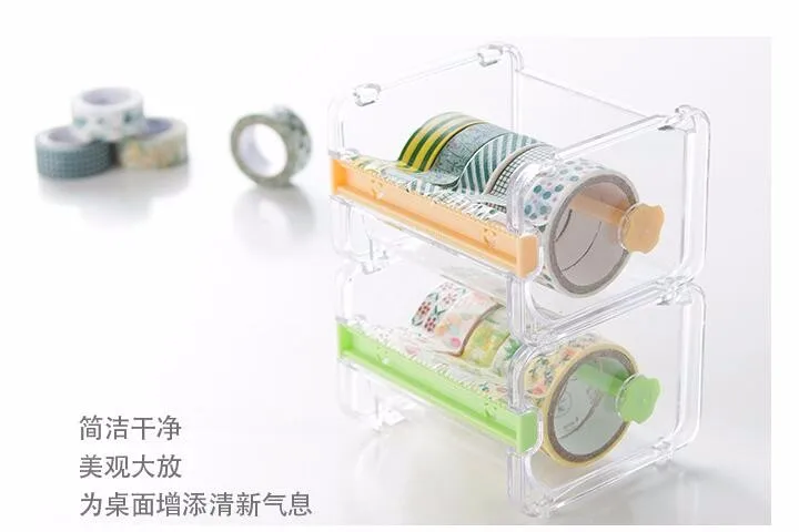  Прозрачный диспенсер для ленты Washi настольный держатель коробка хранения