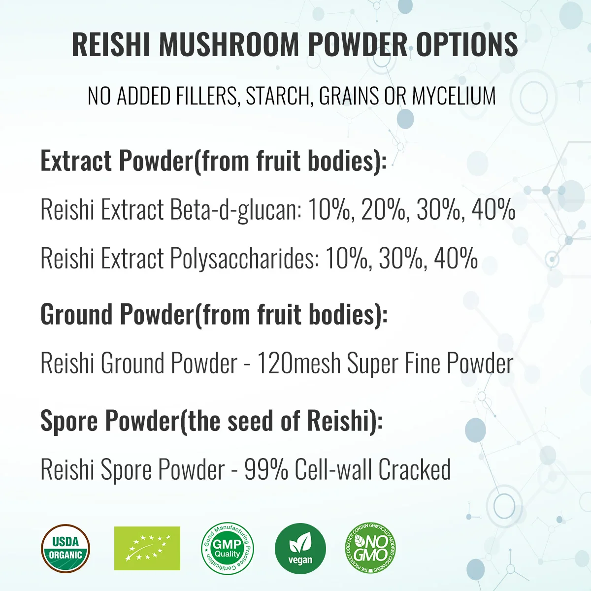 QST-022 100% Pure Supplement Extract Bulk Shiitake Private Label Shitake Mushroom Extract Powder