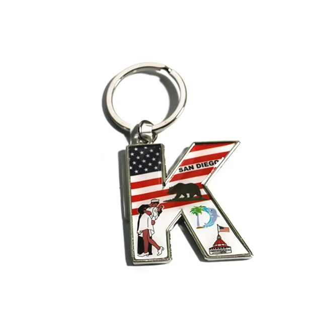 manufacturers custom zinc alloy metal key chain enamel letter anime cartoon 2d/3d keychains