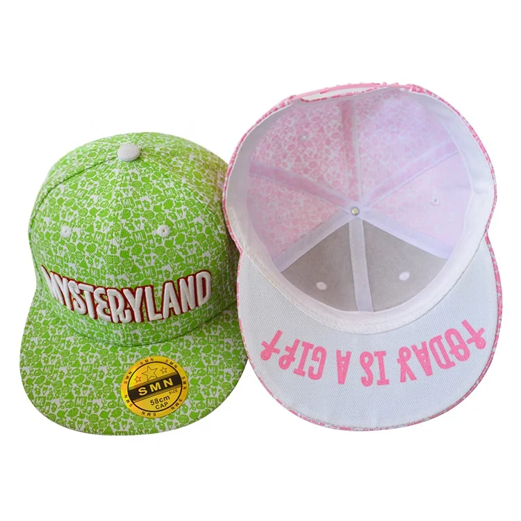 Fashion custom logo flat caps wholesale blank printed 3d embroidery structured snapback cap