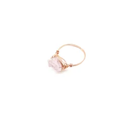 DEAR CRYSTAL popular Hand Wrap Brass Wire Colorful round shape high quality Natural Stone Rings for Women Gift