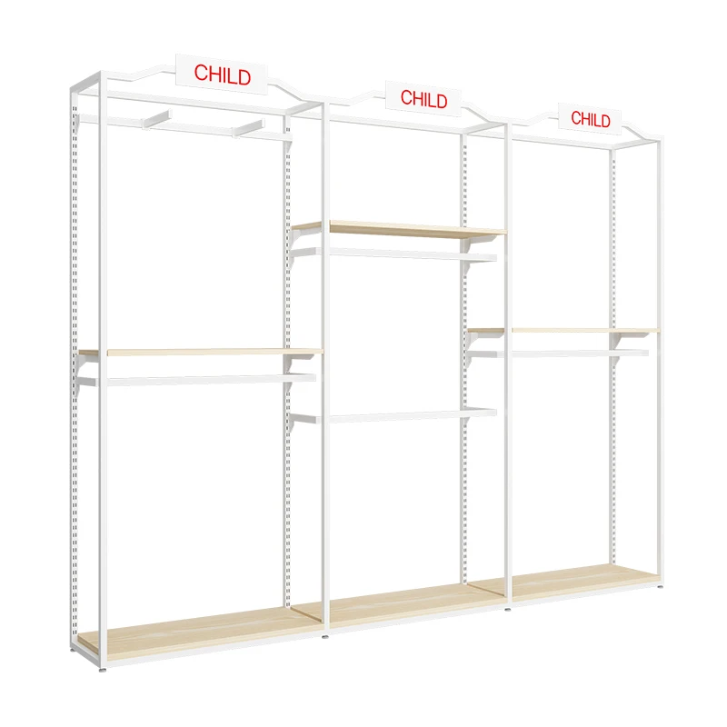 Meicheng Baby Clothing Store Wall Stand Baby Clothes Display Shelf Clothes Rack Display