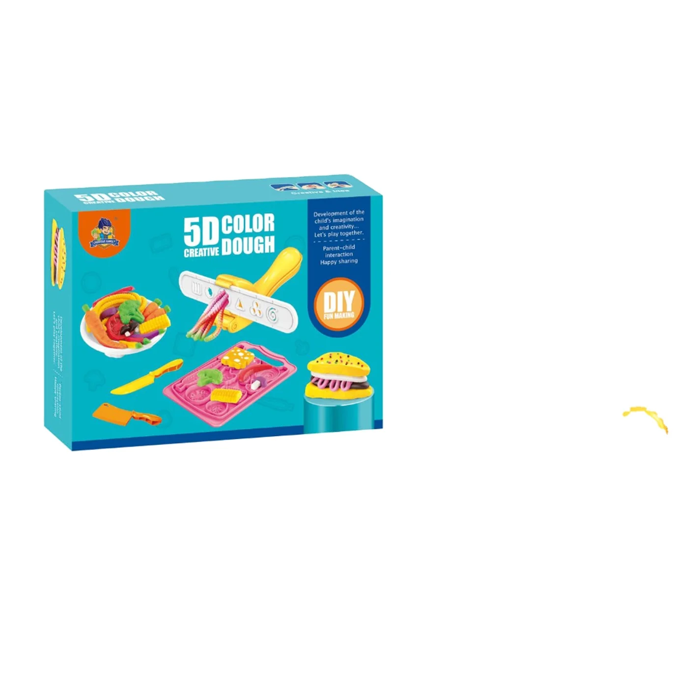 Educational Plasticine Modeling DIY Toy Colorful Food Shape Play Dough Tool Creative Clay Machine Set