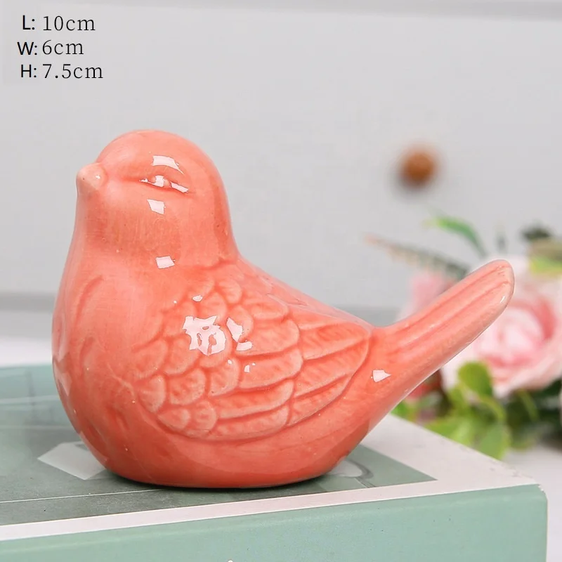 Factory Price Custom Eco-friendly Ceramic Bird Figurine Home Hotel Decor Ornaments Small Birds Porcelain Stoneware Statues
