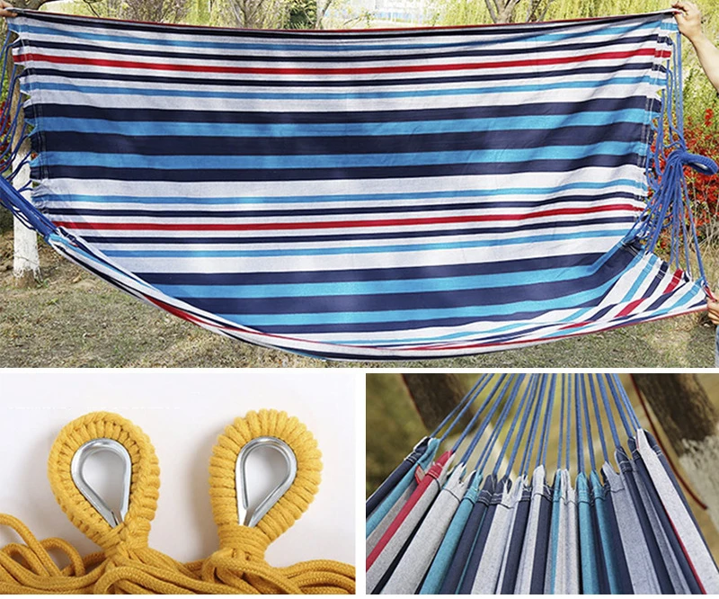 Hot Selling Portable Outdoor & Indoor Hammock With Metal Stand 2 Person Canvas Hammock Swing Chair Hammocks