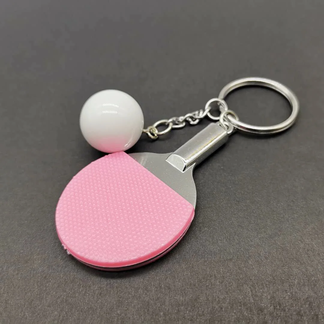 Cheap Table Tennis Ball Pendant Keychain Bag Pendant Table Tennis Sporting Advertising Table Tennis Keychain