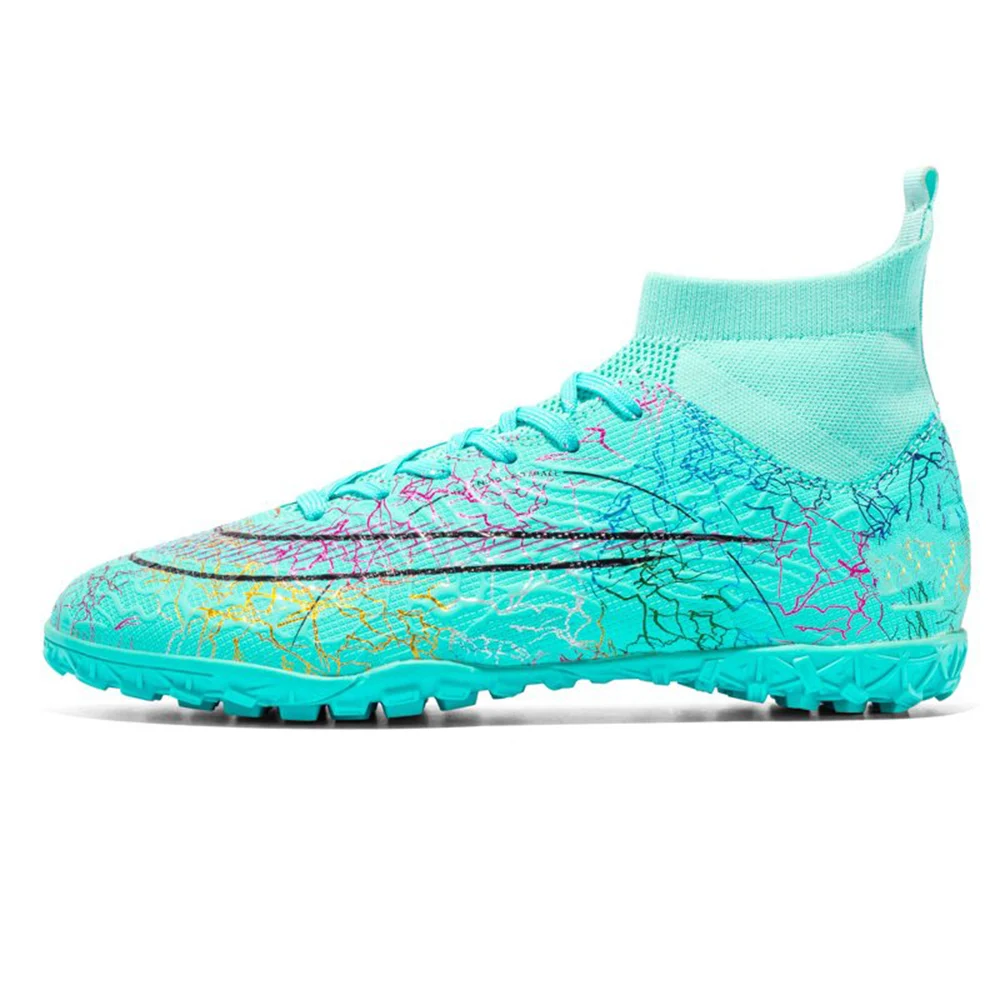 FREE SAMPLE Men High-top Soccer Shoes Professional Football Boots Cleats Kids High Ankle Grass Baseball Shoe