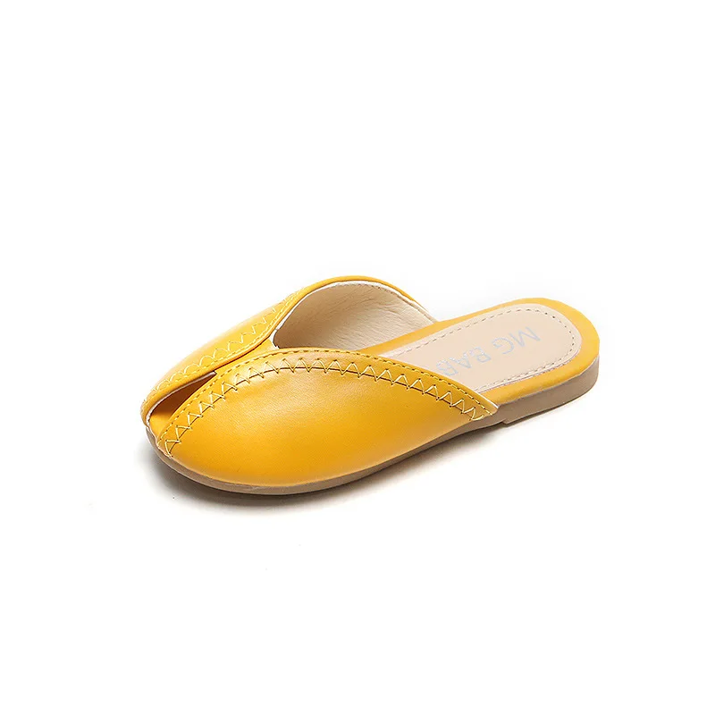 Сандалии с закрытым носком для девочек, модные красивые домашние тапочки с мягкой подошвой, для родителей, детей, маленьких принцесс, для маленьких девочек, лето 938